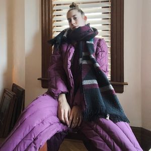 VINTAGE Long Fuchsia Down Puffer Jacket